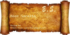 Beer Sarolta névjegykártya