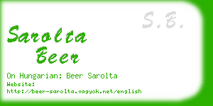 sarolta beer business card